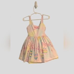 Adorable Pink Kids Dress with Easter Egg Pattern